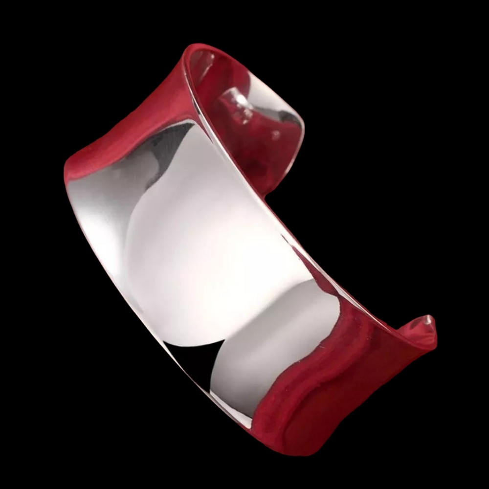 Southwestern Sleek Classy .925 Solid Sterling Silver 54-grams Wide Cuff Bracelet - Picture 3 of 10